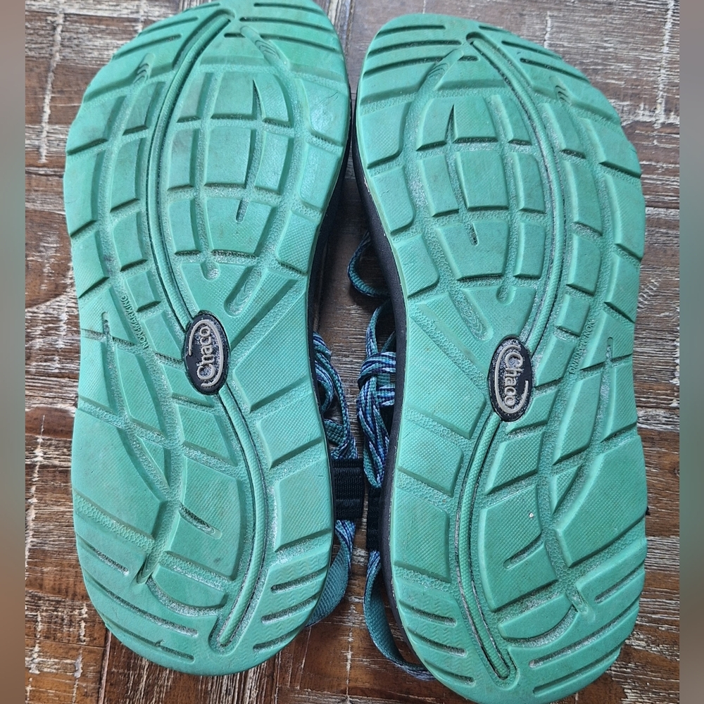 Chaco Women's Sandals Size‎ 8 Green/Purple Strappy Outdoor Sport Trail Hiking - Picture 6 of 6